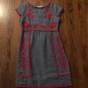 Boden embroidered linen dress, 2R